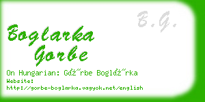 boglarka gorbe business card